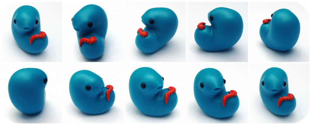 Taylored curiosities brilliant blue monster embryo resin designer toy sculpt2