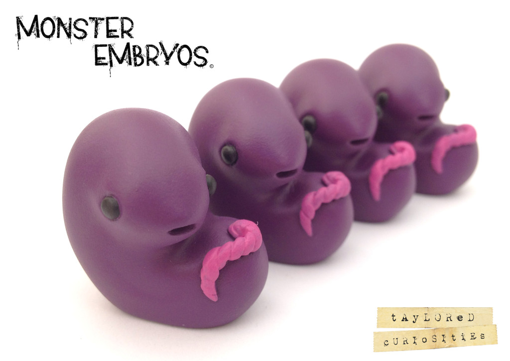 MONSTER EMBRYOS perfect plum RESIN TOY DESIGNER TOY plum purple pink TAYLORED CURIOSITIES