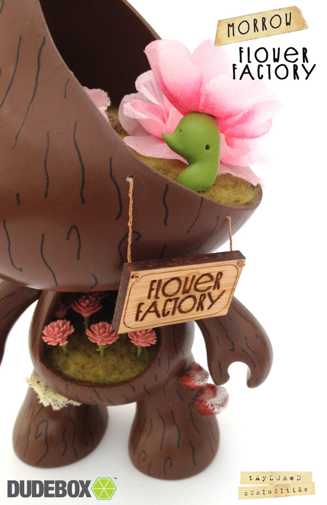 taylored curiosities dudebox custom scratch designer toy morrow flower factory #morrow