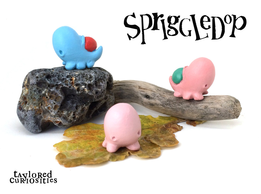 taylored curiosities spriggledop resin sculpt shell snail pink gren blue purple nature fauna flora designer toy magnet 2
