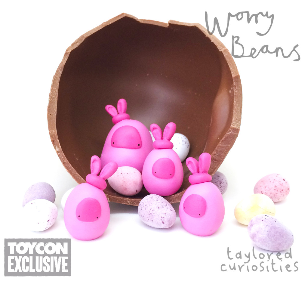 taylored curiosities easter bunny worry beans handmade designer toy toycon uk ooak copyright protected nest pink limited edition eggs chocolate 2