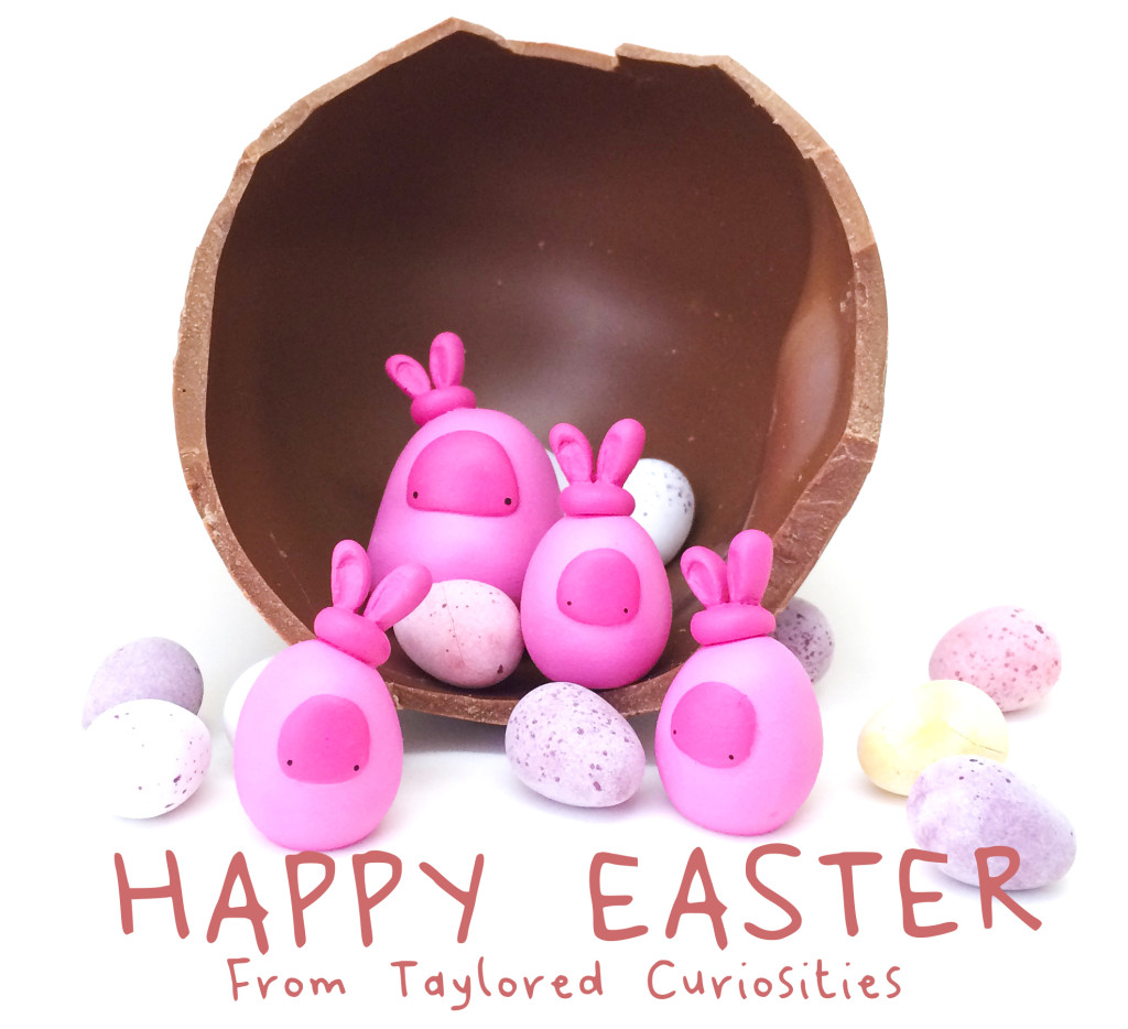 taylored curiosities easter bunny worry beans handmade designer toy toycon uk ooak copyright protected nest pink limited edition eggs chocolate egg