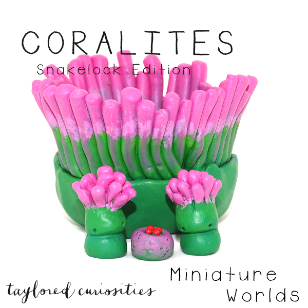 coralites taylored curiosities designer toy art toy artdoll dollhouse miniature snakelock anemone pink green sea marine eggs handmade copyright 4