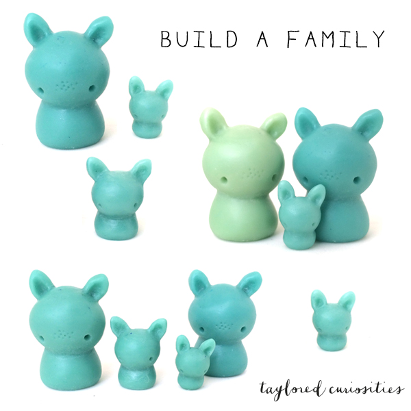tea bunnies mint taylored curiosities designer toy gift blue tea bag handmade protected FAMILY